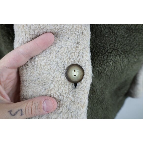 Vintage 90s Streetwear Womens XL Color Block Deep Pile Fleece Sweater Jacket - Picture 4 of 12